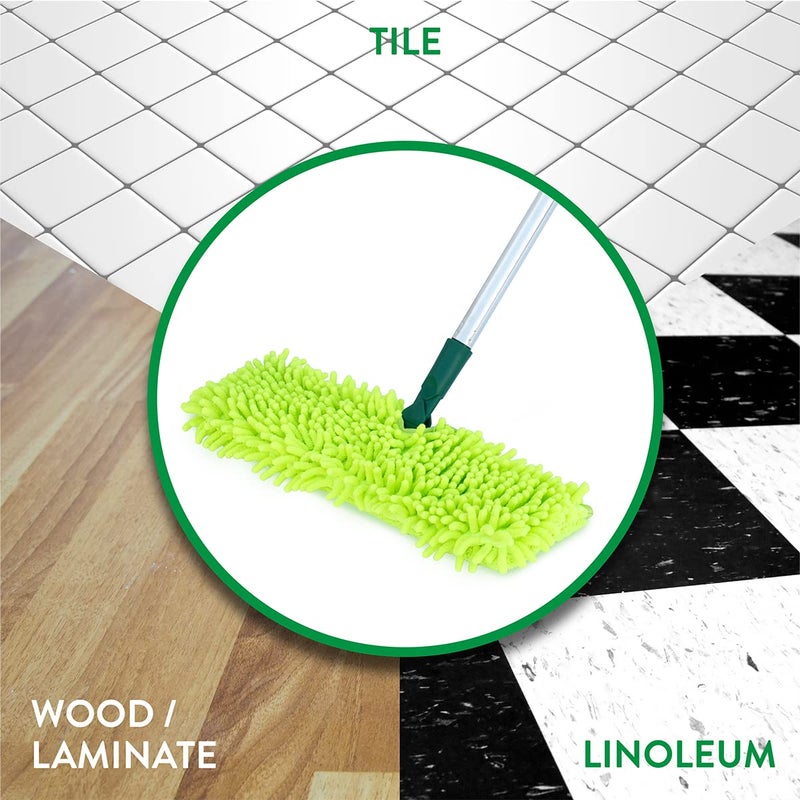 Pine Sol Pine-Sol Telescopic Microfiber Dry/Wet Mop â€“ Dust Mopping for Cleaning Hardwood Floors, Tile, Laminate | Swivel Sweeper with Washable Pad and Extendable Metal Handle - Image 5